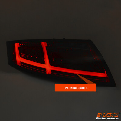 Smoke Red LED 3D Stripe Bar Tail lights & Dynamic Indicator for