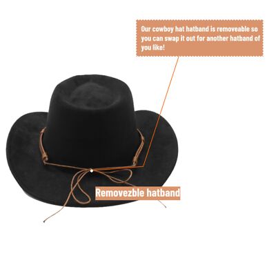Cowboy Hat for Women and Men Western Suede Hat Panama Hat  display picture 2