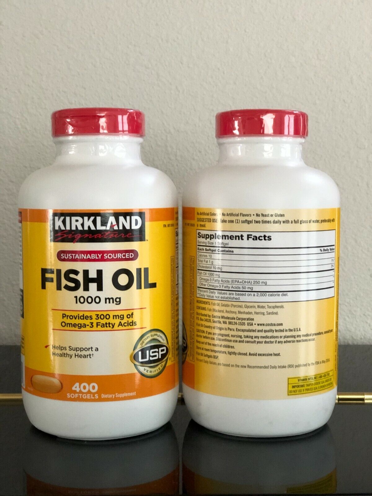 Kirkland Signature Fish Oil 1000 mg., 400 Softgels