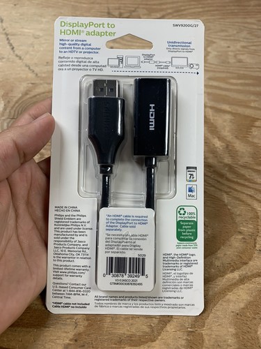 📀 Philips Display Port to HDMI Adapter - BLACK NEW - Picture 2 of 4