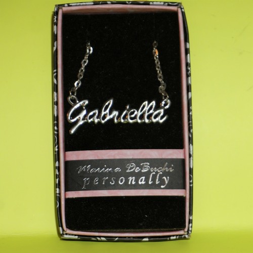 Name Necklace Marina DeBuchi Silver Plated Personalized Choose Name NWT JB - Picture 53 of 135