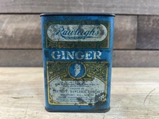 Antique Rawleigh’s Pure Ground Ginger Tin Half Full Advertising 