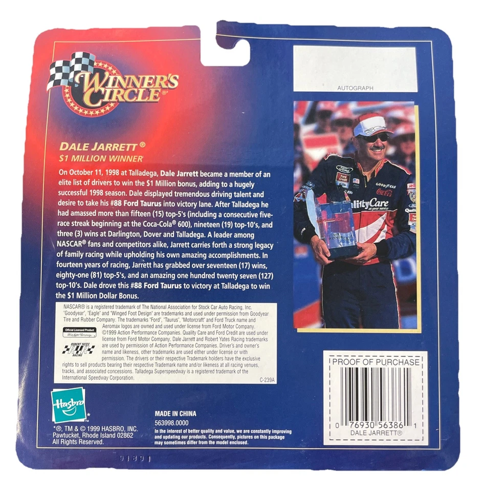 Dale Jarrett #88 Winner’s Circle Victory Celebration 1:43 Scale Die Cast - Image 2 of 2