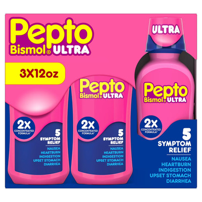 Pepto Bismol Ultra Liquid, Original, 12 fl. Oz ., 3 pack. FREE SHIPPING