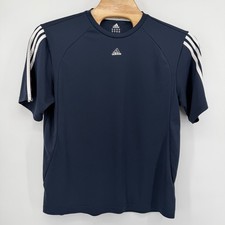 Adidas T-Shirt Mens XL Navy Blue Active 360 Performance Short Sleeve 3-Stripe