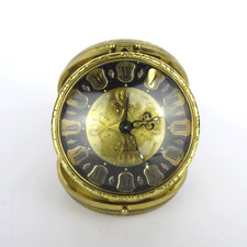 Reloj de viaje Swiza, 8 joyas, reloj despertador de viaje, vintage, latón, suizo años 60