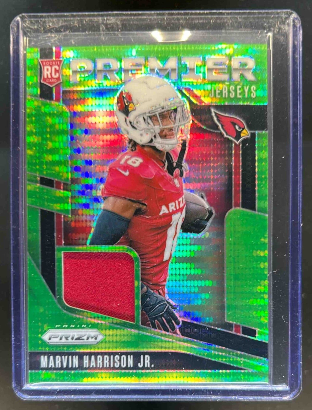 2024 Prizm Marvin Harrison Jr. Premier Jerseys RC Neon Green Pulsar #PJ-MHJ