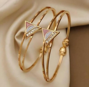 Authentic Adjustable Gold Plated Bracelet Bangles Set Jewelry For Her Wear Jewelry