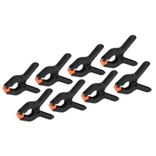 2 Inch Spring Clamps, 8 Pack Plastic Flexible Anti-slip Strong Clips, Black