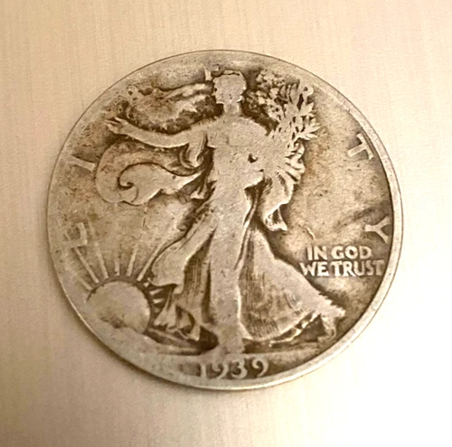 LIBERTY WALKING HALF DOLLAR 1939 COIN - G(Good) with 90% Silver Content