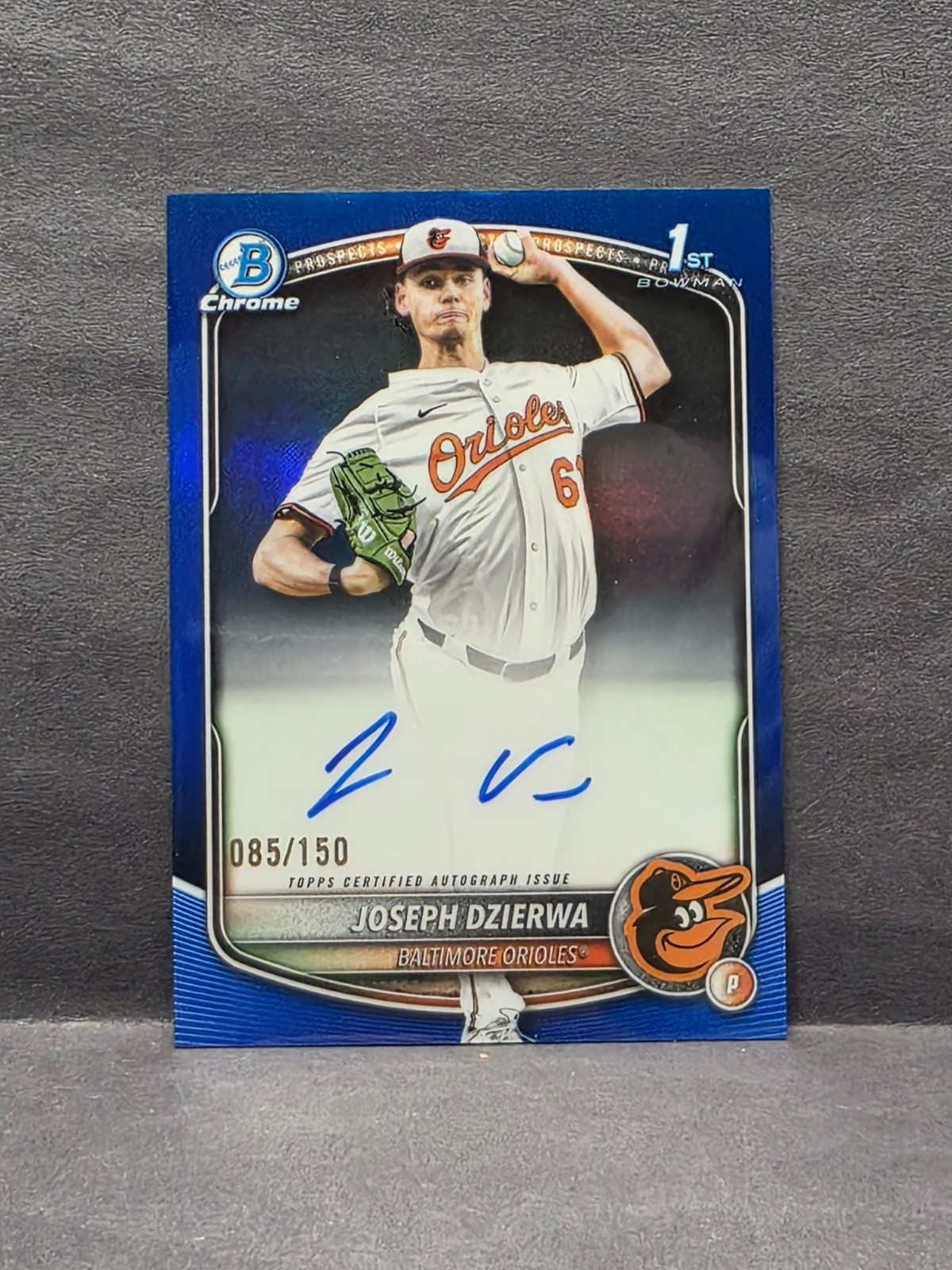JOSEPH DZIERWA - 2025 Bowman Draft - Chrome True Blue Auto /150 #CPA-JD Orioles