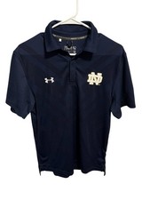Notre Dame Fighting Irish Shirt Mens Blue NCAA Football Under Armour Polo Medium