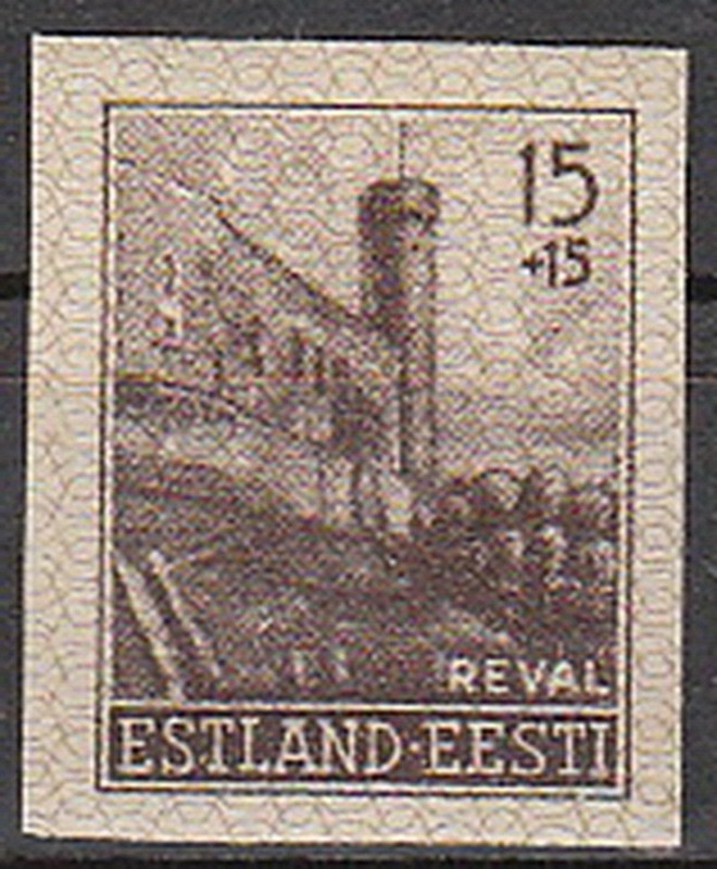 Stamp Germany Estland Mi 04 Sc NB1 1941 WWII EESTI Estonia Occupation Imperf MNH