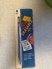 Vintage Scripto Blue Ink Medium Point Erasable Pen in Original Package Nonworkin