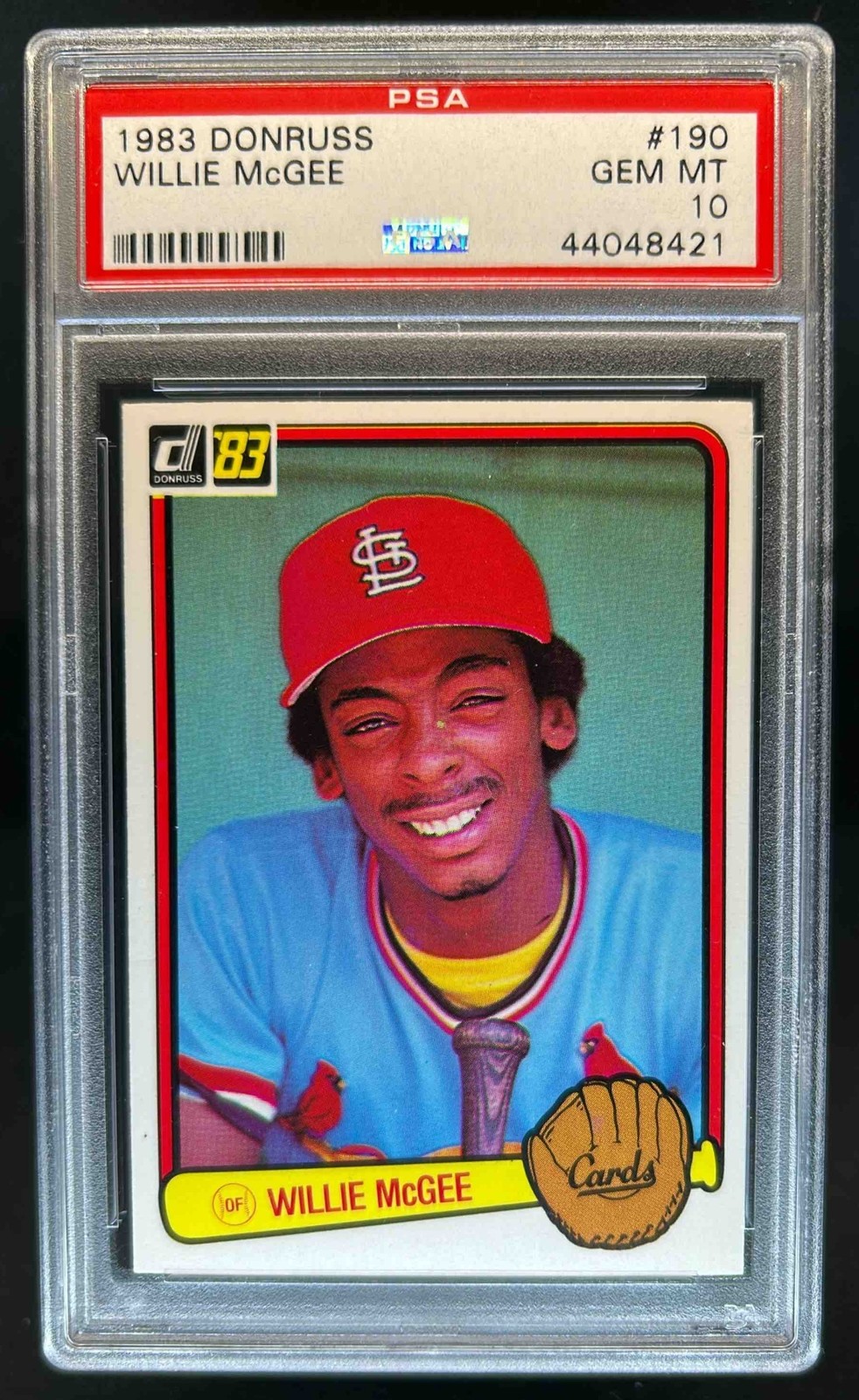 1983 Donruss Willie McGee Rookie RC #190 Cardinals PSA 10