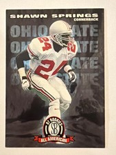 1997 Score Board Rookies All American Shawn Springs Rookie Card. rookie card picture