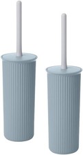 Decorative Plastic Toilet Bowl Brush and Holder Set, Blue 2 Pack Cleaner Sc...