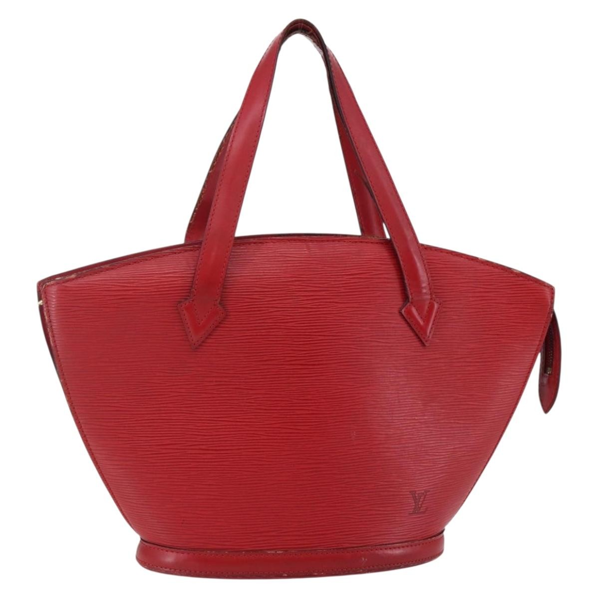 Louis Vuitton 赤 レザー トートバッグ LOUIS VUITTON Epi Saint Jacques Shoulder Bag Red M52277 LV Auth