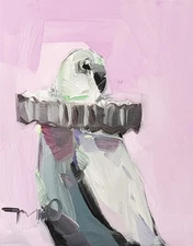 Jose Trujillo Art PRINT 16x20 Collectible Artist Painting Parakeet Fancy Pink