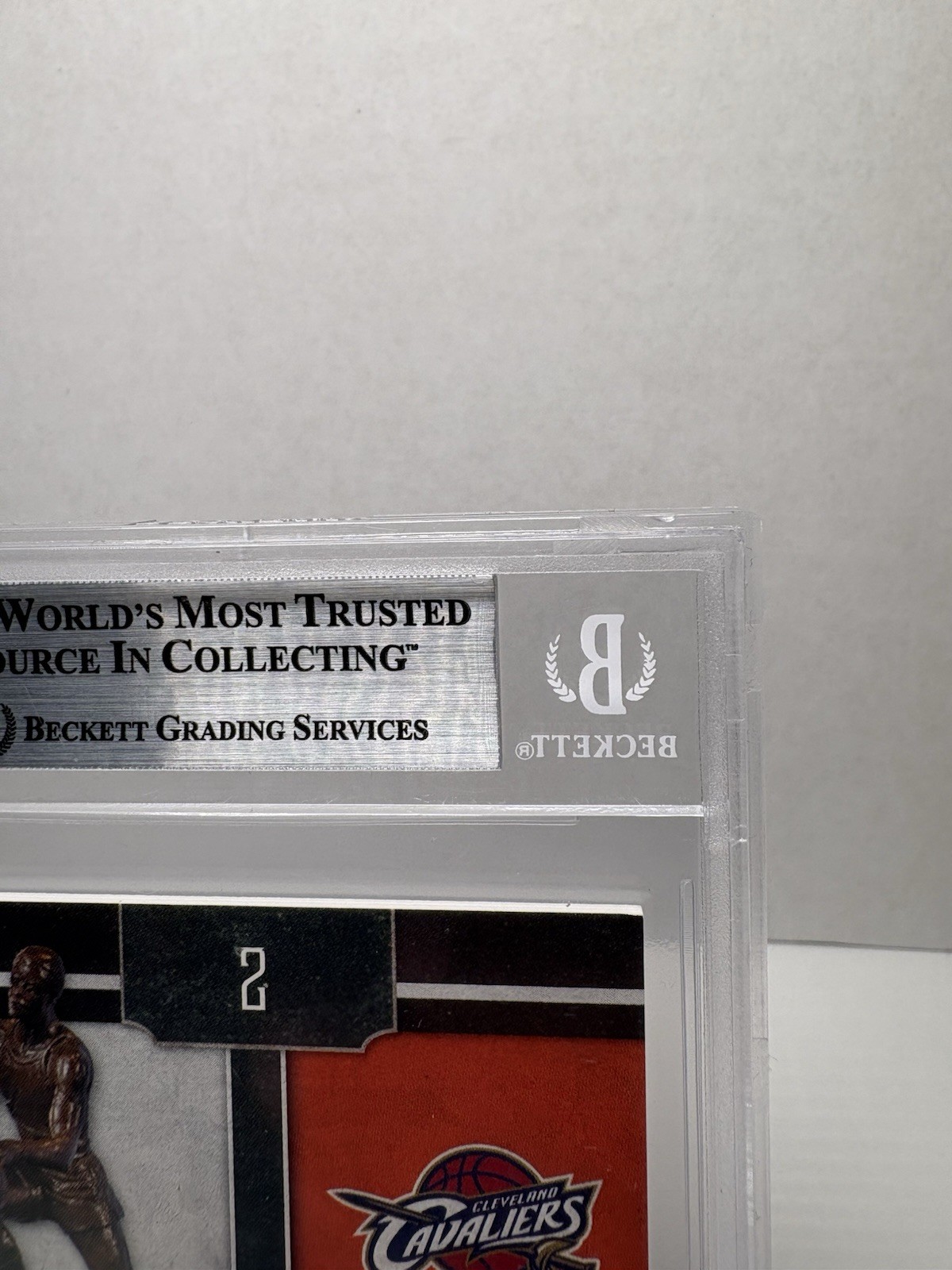 2009-10 Panini Timeless Treasure LeBron James Laundry Tag Logoman 1/2 BGS 8.5 view 10
