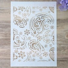 DIY Decorative Paisley Stencil Template for Painting on Walls Furniture Crafts 