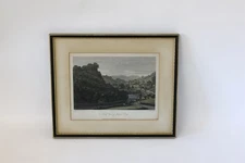 Antique Engraving Print North Matlock Bath Derbyshire  Framed Etching 14” X 11”
