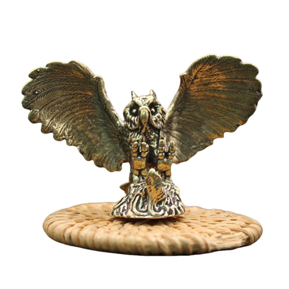 Owl Figurine Miniature Tea Pet Crafts Desktop Ornaments Animal Home Decor7584