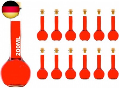 6, 12 oder 24 x 200 ml TUL-HGK Glasflaschen Likörflasche Flasche mit Korken