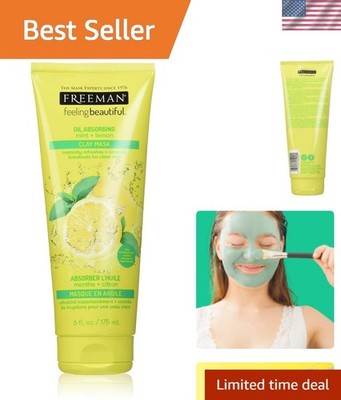 Cruelty-Free Mint & Lemon Clay Facial Mask   6oz Oil Control & Blemish Solution