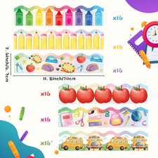 Watercolor Stationery Border Trim - 96Pcs Watercolor Back to School Bulletin ...