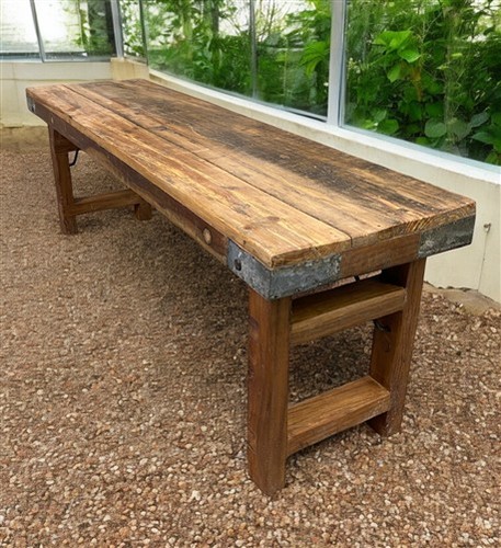 Rustic Folding Bench (54x14.75) Vintage Reclaimed Wood Bench, Farmhouse Seat A73