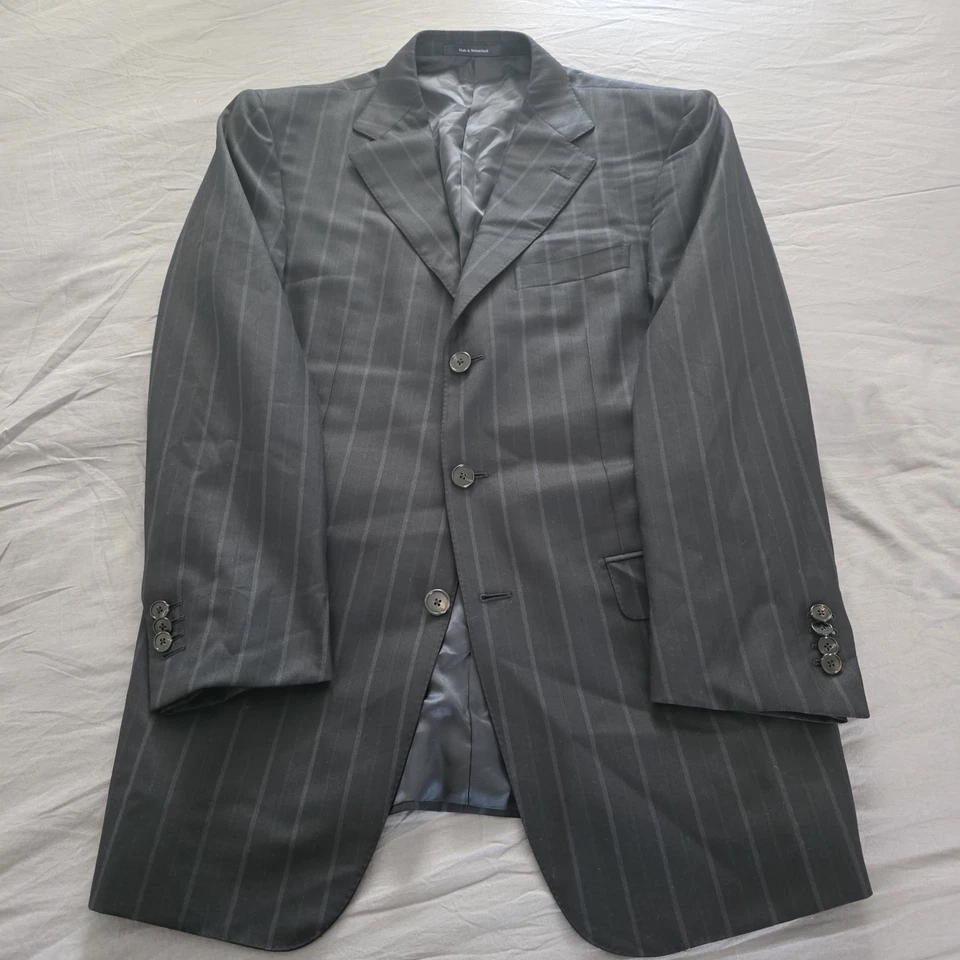 Ermenegildo Zegna 15 Mil Mil 15 男式炭灰色 52R (42R) 开衫 34x31 裤子套装 — 第 2/4 张图片
