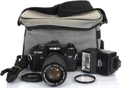 Minolta X-700 Camera, SPECTACULAR CLEAN!, With Flash & Camera Bag, Lot 828