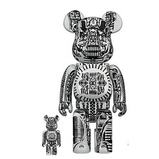 Image of Medicom Toy BE@RBRICK H.R.GIGER WHITE CHROME Ver. 400% 100% Bearbrick