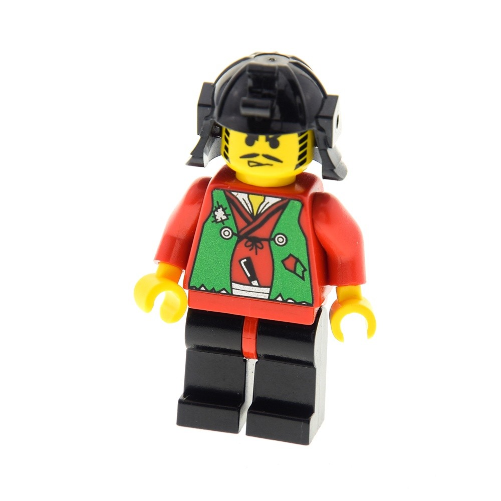 1X Lego Minifigure Ninja Robber Vest Green Samurai Helmet Black 30175 CAS053