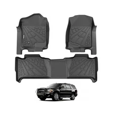 Durable TPE Floor Mats, Fits Select Full,Size SUVs, Front & 2nd Row