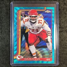 2025 Topps Chrome Football JOSH SIMMONS Rookie Base Aqua Wave 57/199 #304