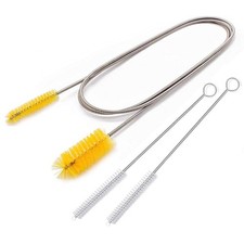 67" Flexible Drain Brush Set, Double Ended Long Hose Pipe Cleaner with Yellow