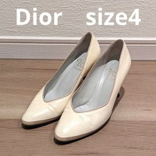 Rare Christian Dior Beige Pointed Toe Heels Size 4 21.5-22cm Vintage Pumps