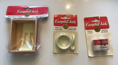 #ad Vintage Campbell Kids Campbell’s Soup Collectible Miniature Accessories Lot Of 3 $24.99