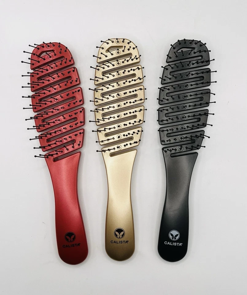 Lote de 3 Pincéis de Cabelo Calista Smoothie Desembaraçar Estilo Liso Flexível Leve - Imagem 2 de 4