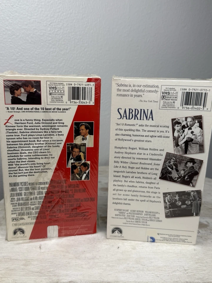 SABRINA VHS Lot Of 2 Old 1954 Version SEALED & 1995 Version — 第 2/3 张图片