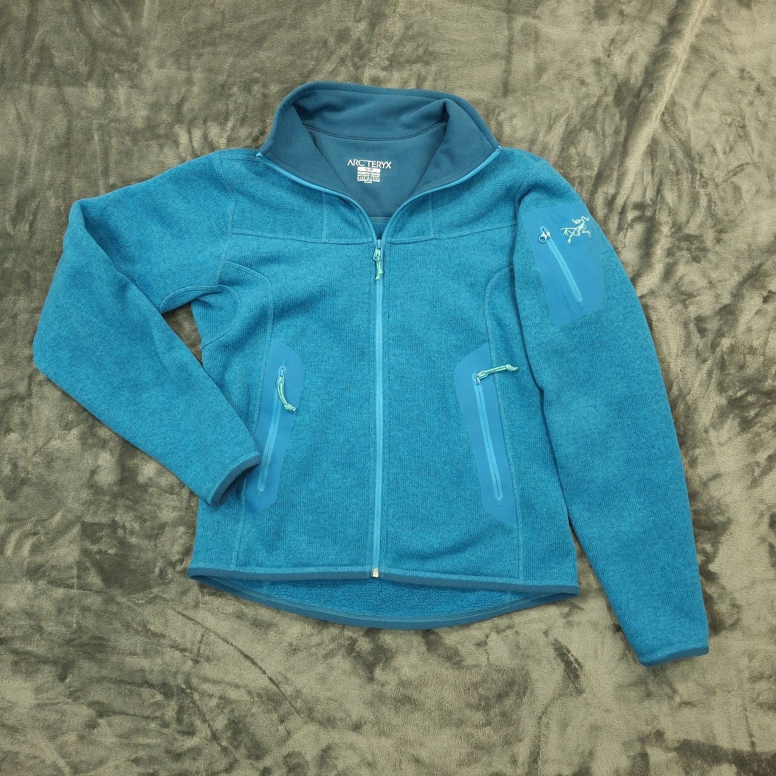 Arc'teryx Giacca Donna Piccola Blu Polartec Pile Full Zip Outdoor Escursionismo