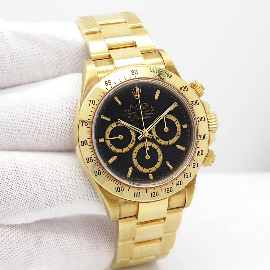 Rolex 16528 Zenith Daytona 18K Yellow Gold with Black Dial