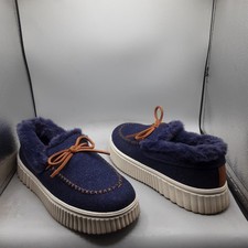 Skechers Cozy Ojai Moccasin Slippers Women's 8M Blue Navy A118
