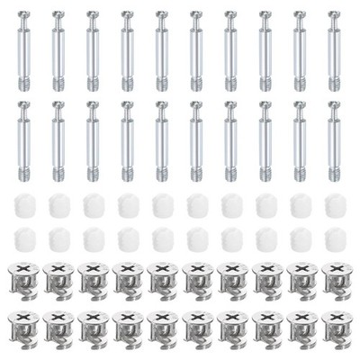 45Set 15x14mm Möbel Cam Lock Fitting mit 5,8 x 40mm Dübel Befestigungen