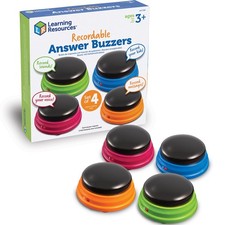 Learning Resources Recordable Answer Buzzers - Sound Effect Button, Family Game