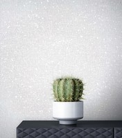 Newroom Vliestapete Grau Metallic Flocken Modern Glitzer Wohnzimmer Elegant