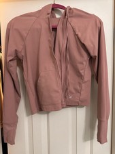 Fabletics Womens Medium Jacket Solid Pink Erika Cropped Pink Full Zip Hooded