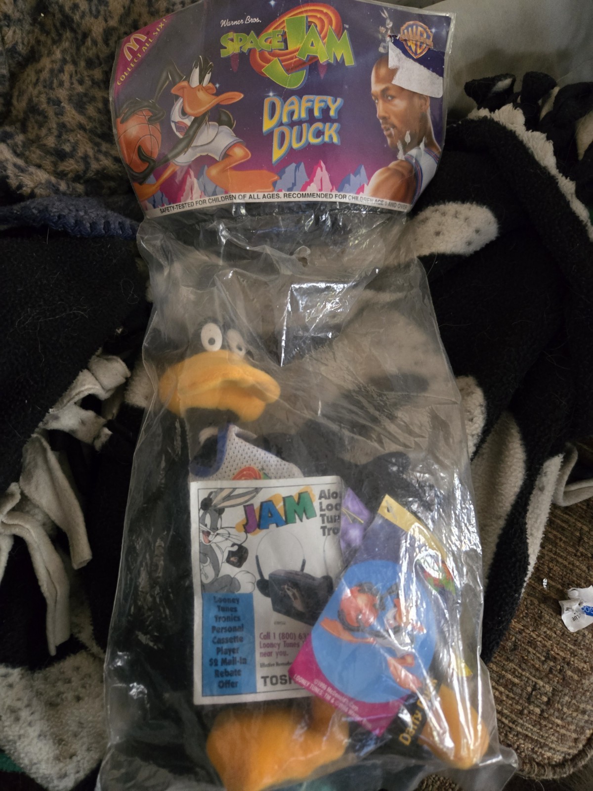 1996 McDonald's Tune Squad Daffy Duck Plush Space Jam Sealed Vintage Toy